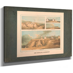 Fort Federal Hill Baltimore Md 1862 — Stretched Canvas Print | Bella Frye