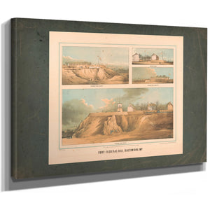 Fort Federal Hill Baltimore Md 1862 — Stretched Canvas Print | Bella Frye