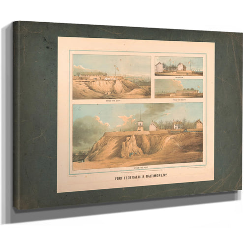 Fort Federal Hill Baltimore Md 1862 — Stretched Canvas Print | Bella Frye