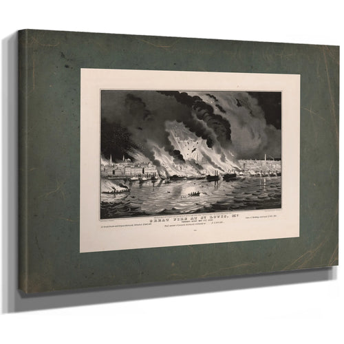 Great Fire at St Louis Mo Thursday Night May 17th 1849 — Stretched Canvas Print | Bella Frye