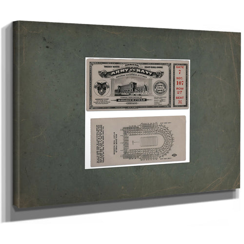 Ticket to the 1926 Army Navy Game 2 6438a1 2_1 — Stretched Canvas Print | Bella Frye