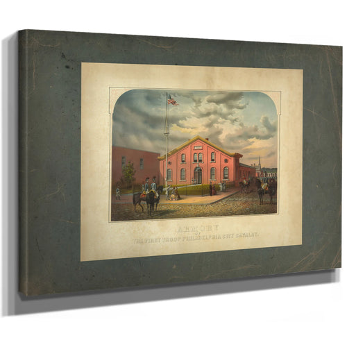 Armory of the First Troop Philadelphia City Cavalry 1863 — Stretched Canvas Print | Bella Frye