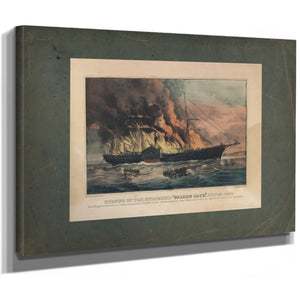 Burning of the Steamship Golden Gate _july 27 1862 1862 — Stretched Canvas Print | Bella Frye