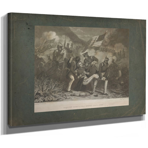 Fall of Lieutenant Colonel Henry Clay Junior 1855 — Stretched Canvas Print | Bella Frye