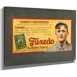 Christy Mathewson Tuxedo Tobacco Trolley Car Advertising Sign 2 — Stretched Canvas Print | Bella Frye