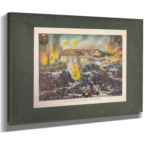 Last Charge and Capture of Port Arthur 19th Century — Stretched Canvas Print | Bella Frye