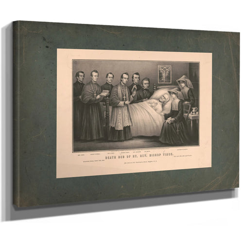 Death Bed of Rt Rev Bishop Timon 19th Century — Stretched Canvas Print | Bella Frye