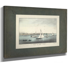 City of New York From Jersey City 1849 — Stretched Canvas Print | Bella Frye