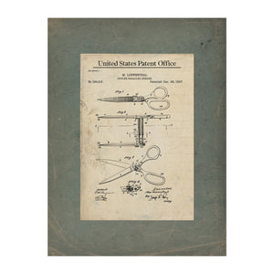 The Cutting Edge Loewenthals Parallel Shears Patent — Framed Wall Art Room View | Bella Frye
