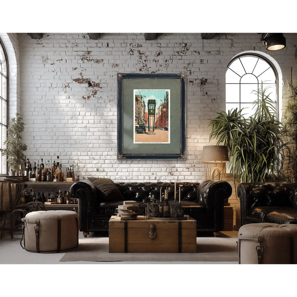 The Bronze Sentinel of Fifth Avenue — Framed Wall Art Room View | Bella Frye