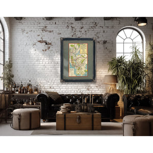 The Underground Arteries New York City Transit Map — Framed Wall Art Room View | Bella Frye