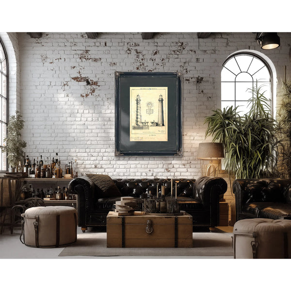 Sand Island Light Station Blueprint the Keepers Vigil — Framed Wall Art Room View | Bella Frye