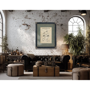 The Tattooists Instrument Patent of the Electric Perforating Pen — Framed Wall Art Room View | Bella Frye