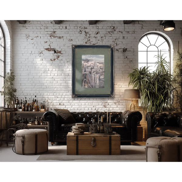 Tomorrows Metropolis a Prophecy in Steel and Sky — Framed Wall Art Room View | Bella Frye