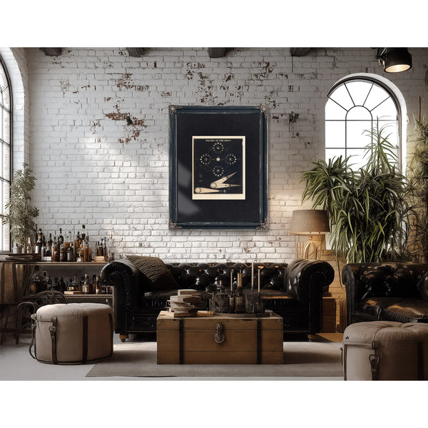 The Lunar Mechanica — A Study in Celestial Choreography — Framed Wall Art Room View | Bella Frye