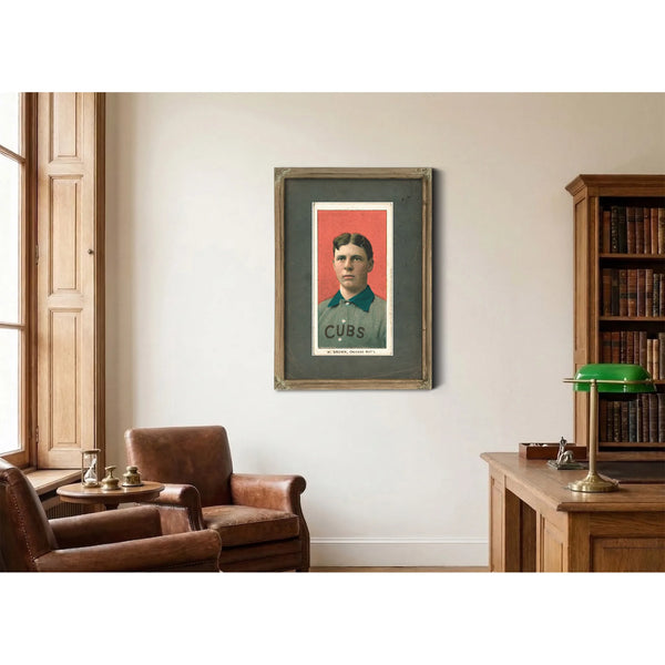 Three Finger Brown Chicago Cubs Baseball Card Portrait 8 — Framed Wall Art Room View | Bella Frye