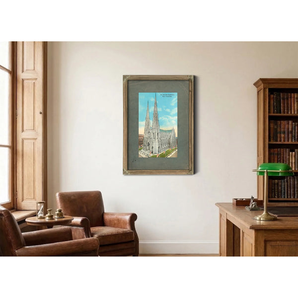 The Gothic Spires of Fifth Avenue a Monument in Stone and Shadow — Framed Wall Art Room View | Bella Frye
