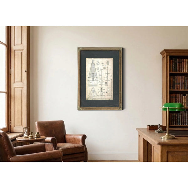 The Keepers Blueprint Apalachicola Lighthouse Engineering Plans of 191 — Framed Wall Art Room View | Bella Frye