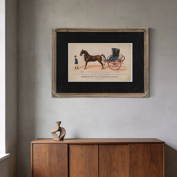 Brewster Co Annual Exhibition of Carriages — Framed Wall Art Room View | Bella Frye