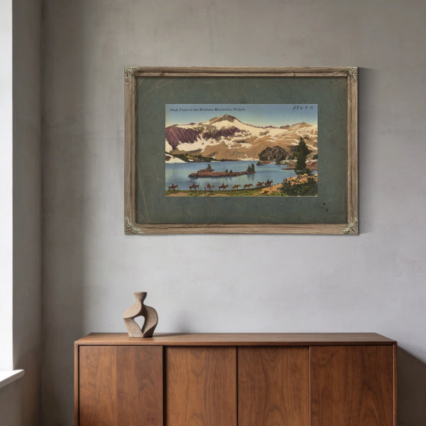 Pack Train In The Wallowa Mountains Oregon — vintage wall art by Bella Frye