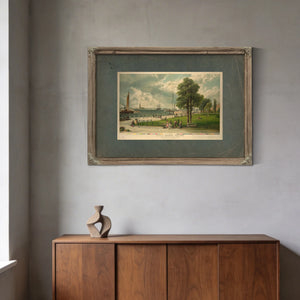 Castle Garden New York Showing Bartholdis Statue of Liberty 1887 — Framed Wall Art Room View | Bella Frye