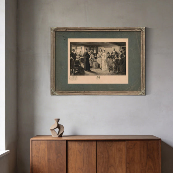 a Colonial Wedding the Marriage of Dr Francis Le Baron and Mary Wilder Plymou — Framed Wall Art Room View | Bella Frye