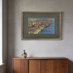 Air View Of Portland Oregon Business District 5 Main Bridges And East Side — vintage wall art by Bella Frye