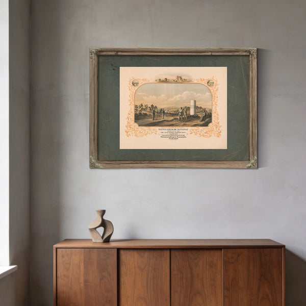 Battle Field of Manassas Fought July 21th 1861 1872 — Framed Wall Art Room View | Bella Frye