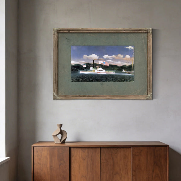 Steamboat Peter Crary on the Hudson River — Framed Wall Art Room View | Bella Frye
