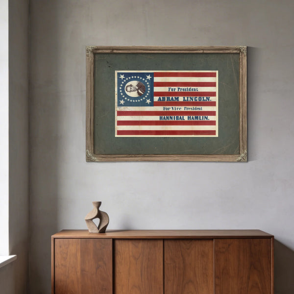 for President Abram Lincoln for Vice President Hannibal Hamlin 186 — Framed Wall Art Room View | Bella Frye