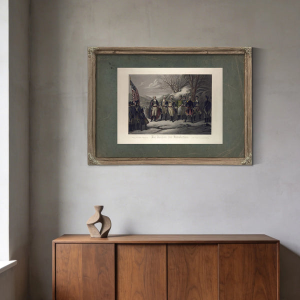 General Washington Standing With Johann De Kalb Baron Von Steuben Kazimierz — Framed Wall Art Room View | Bella Frye