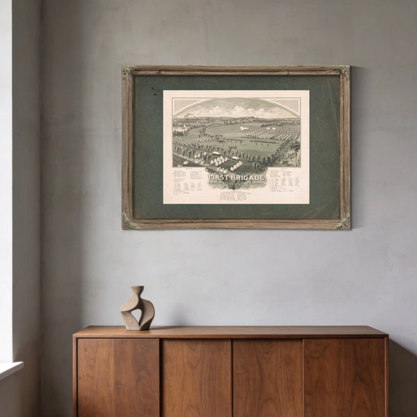 Encampment of First Brigade Maine Volunteer Militia 1885 — Framed Wall Art Room View | Bella Frye