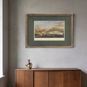 American Steamboats on the Hudson_ Passing the Highlands 1874 — Framed Wall Art Room View | Bella Frye