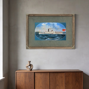 Steamboat Reindeer Hudson River Side Wheel Passenger Steamer — Framed Wall Art Room View | Bella Frye