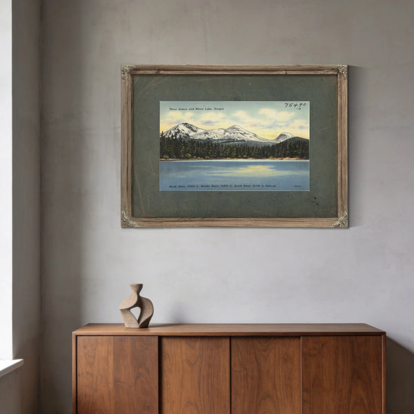 Three Sisters And Mirror Lake Oregon — vintage wall art by Bella Frye