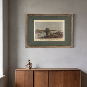 Grand Birds Eye View of the Great East River Suspension Bridge Connecting Th — Framed Wall Art Room View | Bella Frye