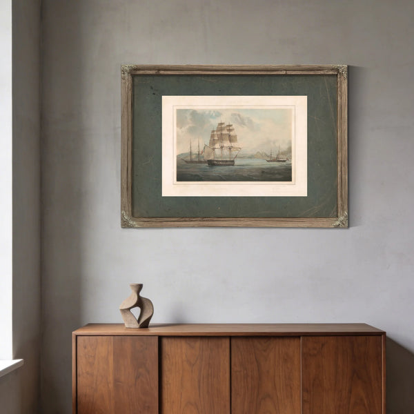 Frigate America Frigate La Rein Blanche 19th Century — Framed Wall Art Room View | Bella Frye
