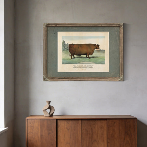 The Queen of Cattle Bred and Fattened by Geo Ayrault Poughkeepsie NY. Exh — Framed Wall Art Room View | Bella Frye