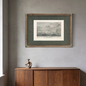 Attack of the Gun Boats Upon the City Castle of San Juan De Ulloa Bombardme — Framed Wall Art Room View | Bella Frye