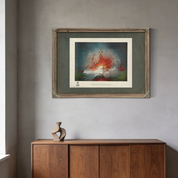 Explosion of the Maine 1898 — Framed Wall Art Room View | Bella Frye