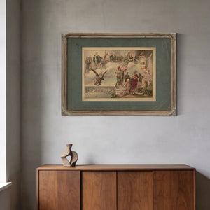 Depiction of Chicago Worlds Fair in Lower Left Allegorical Figures on the Ri — Framed Wall Art Room View | Bella Frye