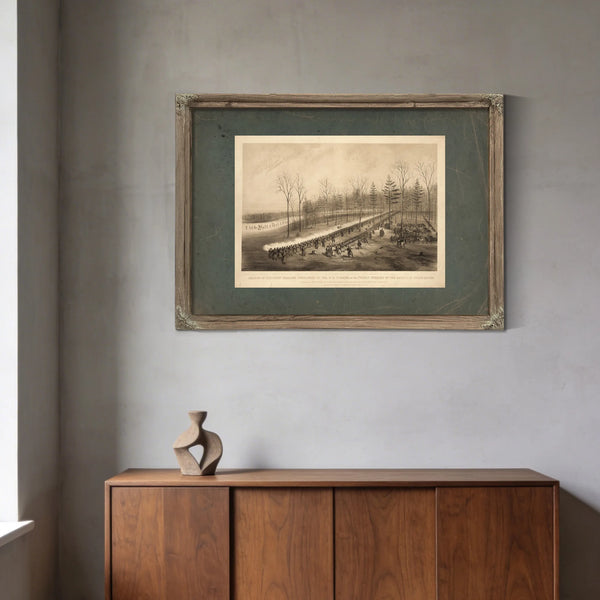 Charge of the First Brigade Commanded by Col Mb Walker on the Friday Evening — Framed Wall Art Room View | Bella Frye
