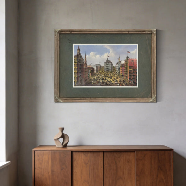 Broadway New York_ From the Western Union Telegraph Building Looking North 1 — Framed Wall Art Room View | Bella Frye