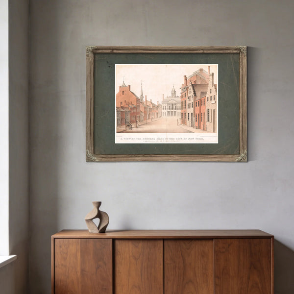 a View of the Federal Hall of the City of New York as Appeared in the Year 17 — Framed Wall Art Room View | Bella Frye
