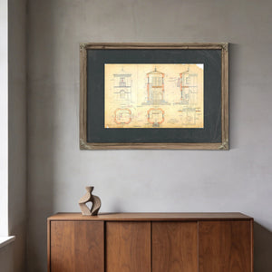 The Keepers Blueprint Baltimore Harbor Light Station Plans of 1885 — Framed Wall Art Room View | Bella Frye