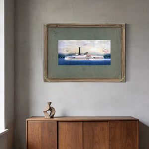 Steamboat Harlem on the Hudson River — Framed Wall Art Room View | Bella Frye
