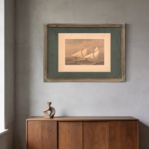 American Yachts Extra Plate for the Americas Cup 1885 Near the Finish Purtia — Framed Wall Art Room View | Bella Frye