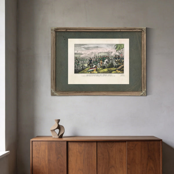 Capitulation of Vera Cruz the Mexican Soldiers Marching Out and Surrendering — Framed Wall Art Room View | Bella Frye