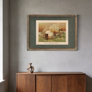 Battle of the Monitor and Merrimac 1889 — Framed Wall Art Room View | Bella Frye