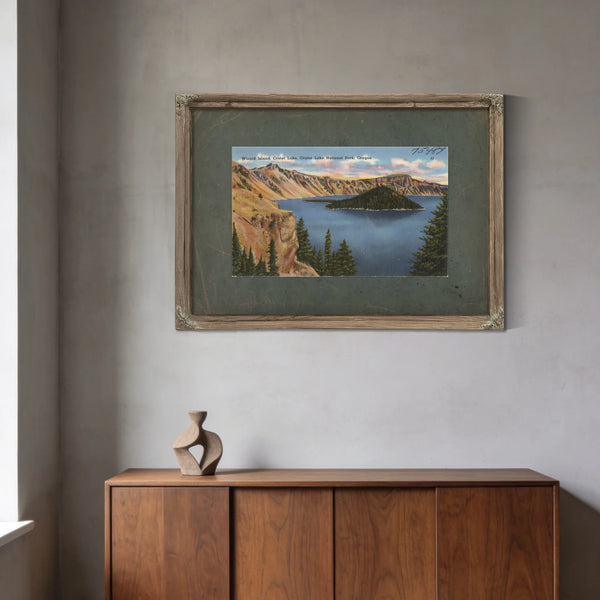 Wizard Island Crater Lake Crater Lake National Park Oregon — vintage wall art by Bella Frye